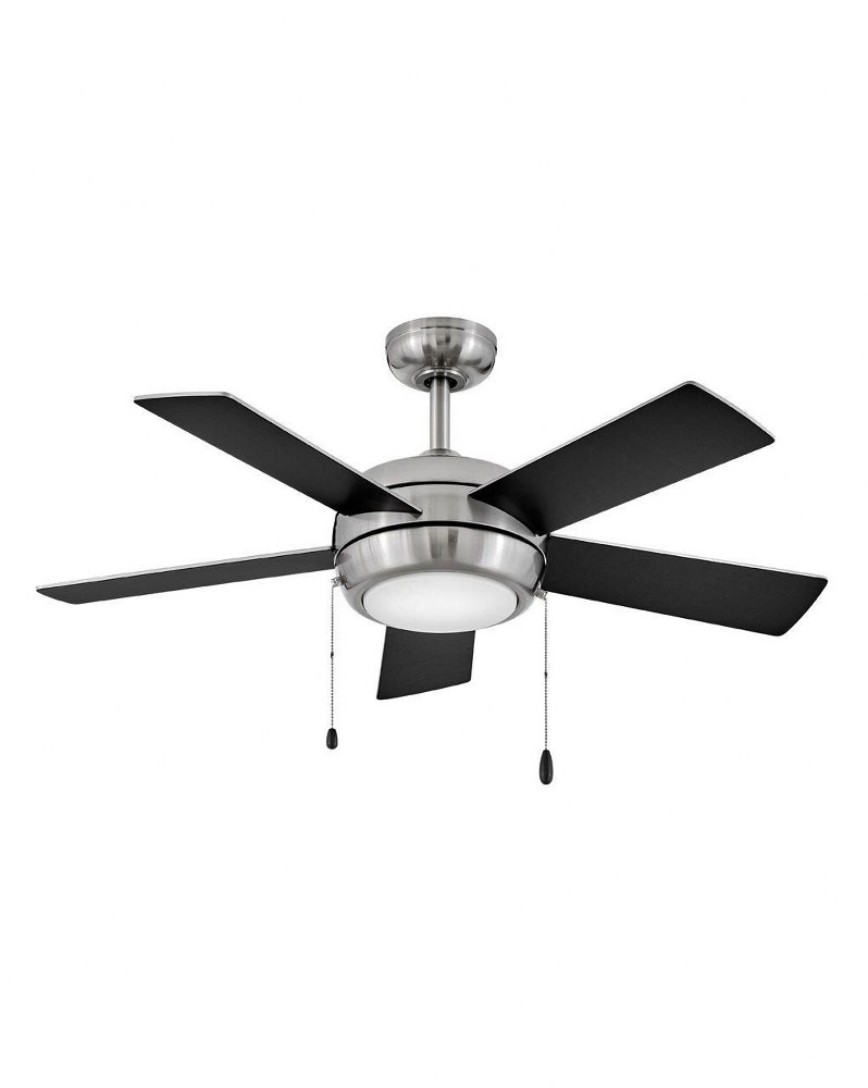 Hinkley Lighting-904042FBN-LIA-Croft - 42 Inch 5 Blade Ceiling Fan with Light Kit Brushed Nickel  Brushed Nickel Finish with Matte Black/Silver Blade Finish with Etched Opal Glass