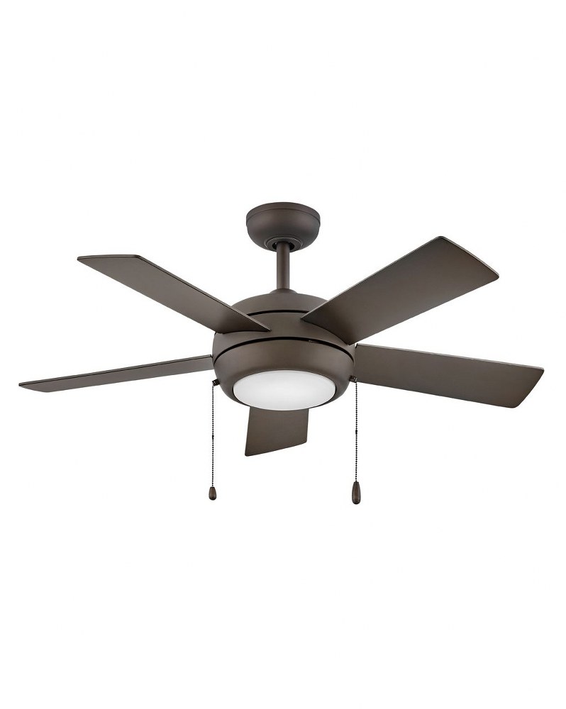 Hinkley Lighting-904042FMM-LIA-Croft - 42 Inch 5 Blade Ceiling Fan with Light Kit Metallic Matte Bronze  Brushed Nickel Finish with Matte Black/Silver Blade Finish with Etched Opal Glass