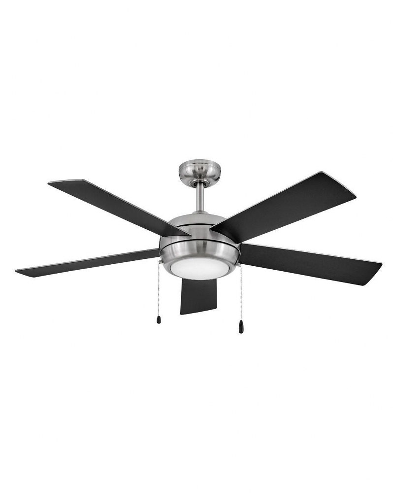 Hinkley Lighting-904052FBN-LIA-Croft - 52 Inch 5 Blade Ceiling Fan with Light Kit Brushed Nickel  Brushed Nickel Finish with Silver/Matte Black Blade Finish with Etched Opal Glass