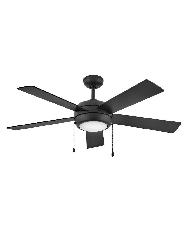 Hinkley Lighting-904052FMB-LIA-Croft - 52 Inch 5 Blade Ceiling Fan with Light Kit Matte Black  Brushed Nickel Finish with Silver/Matte Black Blade Finish with Etched Opal Glass