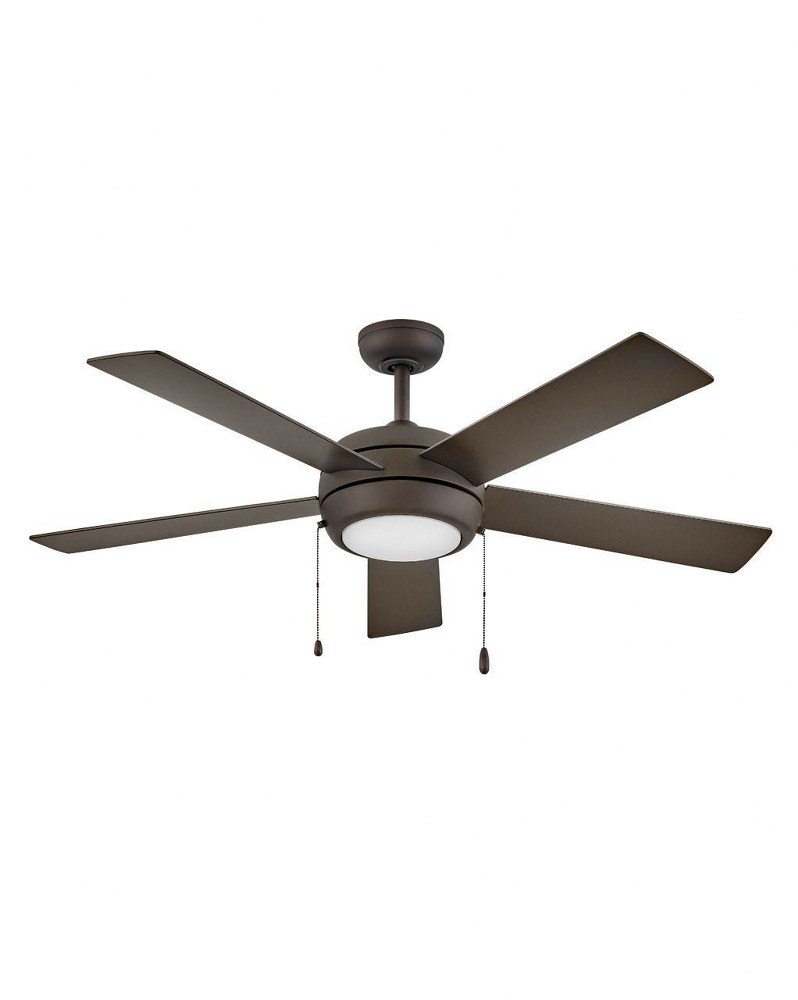 Hinkley Lighting-904052FMM-LIA-Croft - 52 Inch 5 Blade Ceiling Fan with Light Kit Metallic Matte Bronze  Brushed Nickel Finish with Silver/Matte Black Blade Finish with Etched Opal Glass