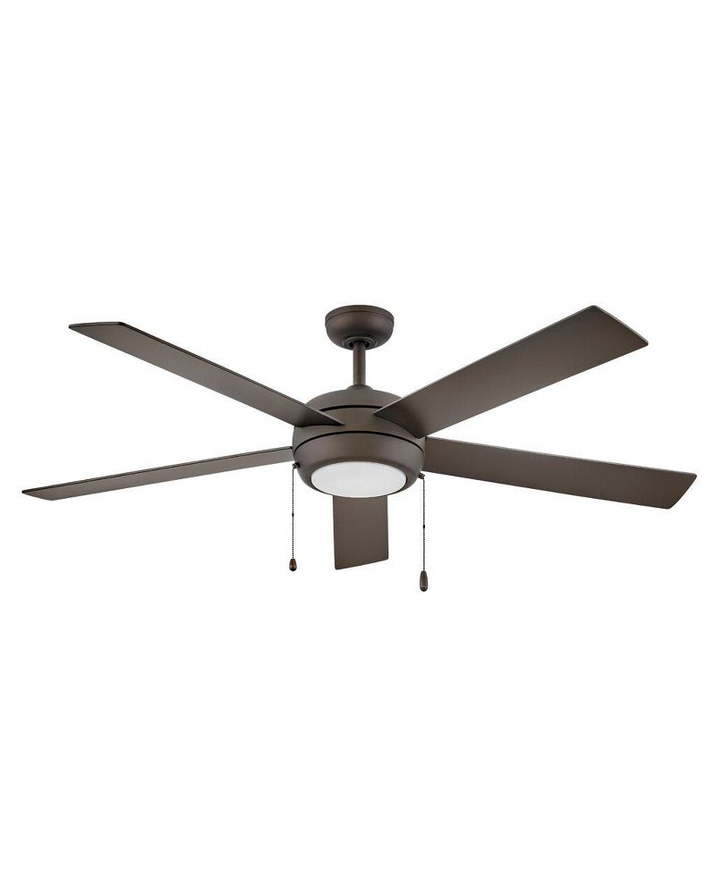 Hinkley Lighting-904060FMM-LIA-Croft - 60 Inch 5 Blade Ceiling Fan with Light Kit Metallic Matte Bronze  Brushed Nickel Finish with Matte Black/Silver Blade Finish with Etched Opal Glass