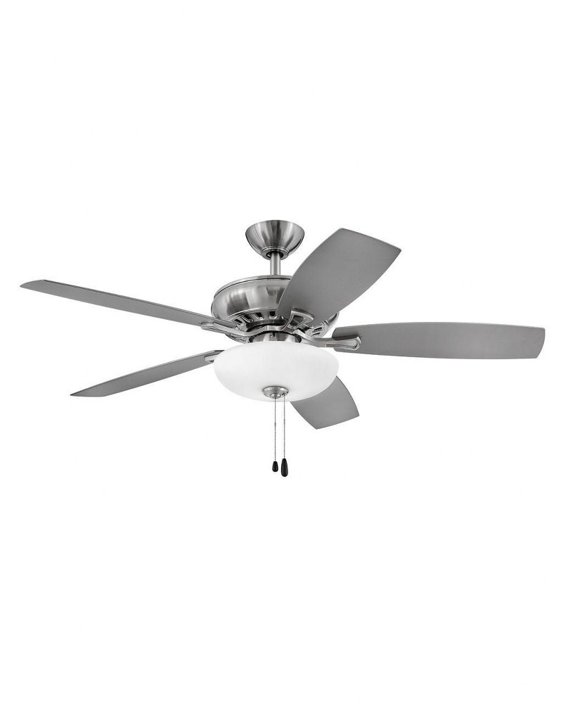 Hinkley Lighting-904152FBN-LIA-Highland Illuminated - 52 Inch 5 Blade Ceiling Fan with Light Kit Brushed Nickel  Brushed Nickel Finish with Mahogany/Silver Blade Finish with Etched Glass