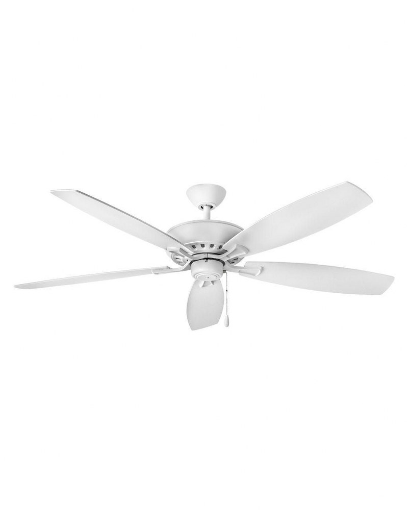 Hinkley Lighting-904160FCW-NIA-Highland - 60 Inch 5 Blade Ceiling Fan Chalk White  Brushed Nickel Finish with Mahogany/Silver Blade Finish