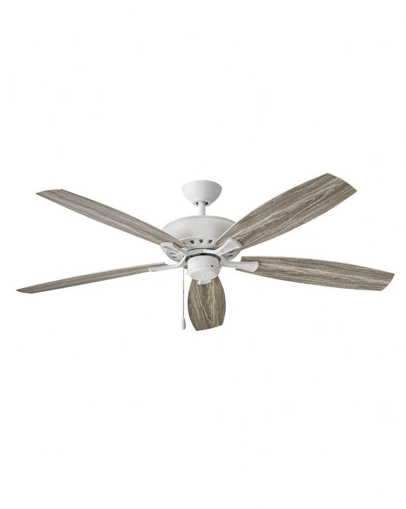 Hinkley Lighting-904160FCW-NWA-Highland Wet - 60 Inch 5 Blade Ceiling Fan Chalk White  Brushed Nickel Finish with Silver Blade Finish