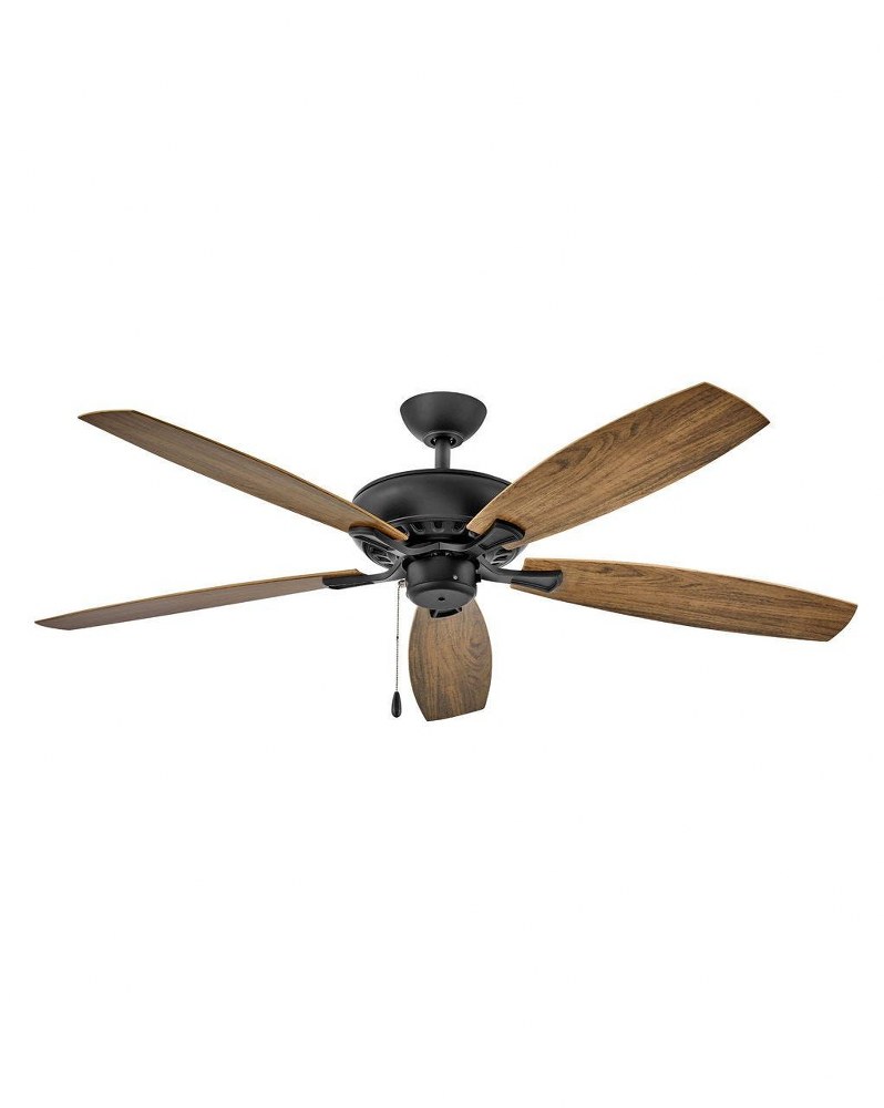 Hinkley Lighting-904160FMB-NWA-Highland Wet - 60 Inch 5 Blade Ceiling Fan Matte Black  Brushed Nickel Finish with Silver Blade Finish