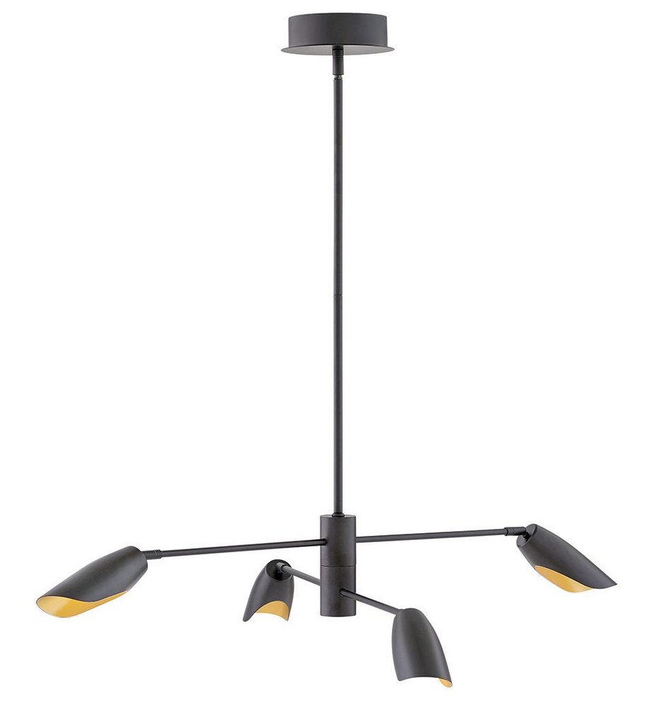 Fredrick Ramond Lighting-FR35804BLK-Bowery-24W 4 LED Medium Chandelier in Modern Style-39.25 Inches Wide by 6 Inches Tall Black  Black Finish