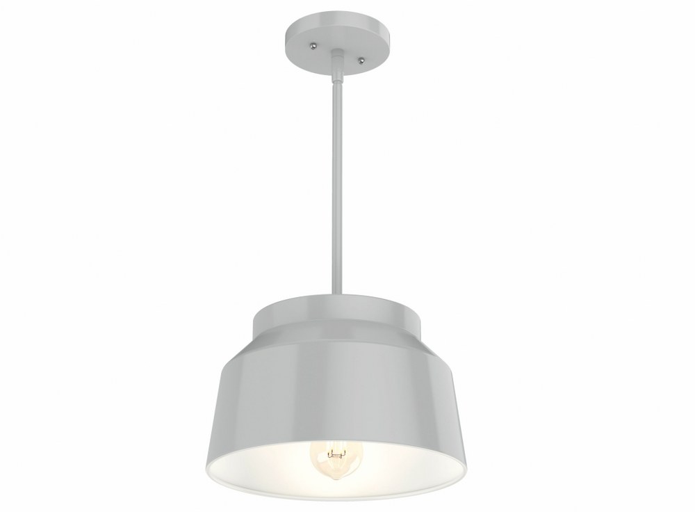 Hunter Fans-19024-Cranbrook 1-Light Cylinder Pendant in Casual Style-11.5 Inches Wide by 14.4 Inches High Dove Grey  Dove Grey Finish