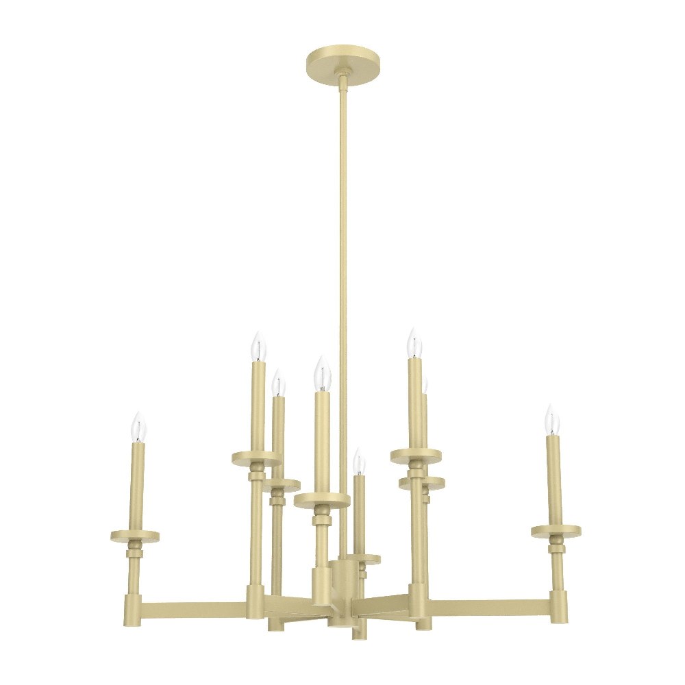 Hunter Fans-19053-Briargrove-8 Light Chandelier in Formal Style-30 Inches Wide by 16 Inches High   Modern Brass Finish