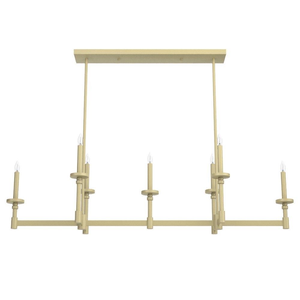 Hunter Fans-19055-Briargrove 7-Light Linear Chandelier in Formal Style-51.25 Inches Wide by 20.5 Inches High Modern Brass  Modern Brass Finish