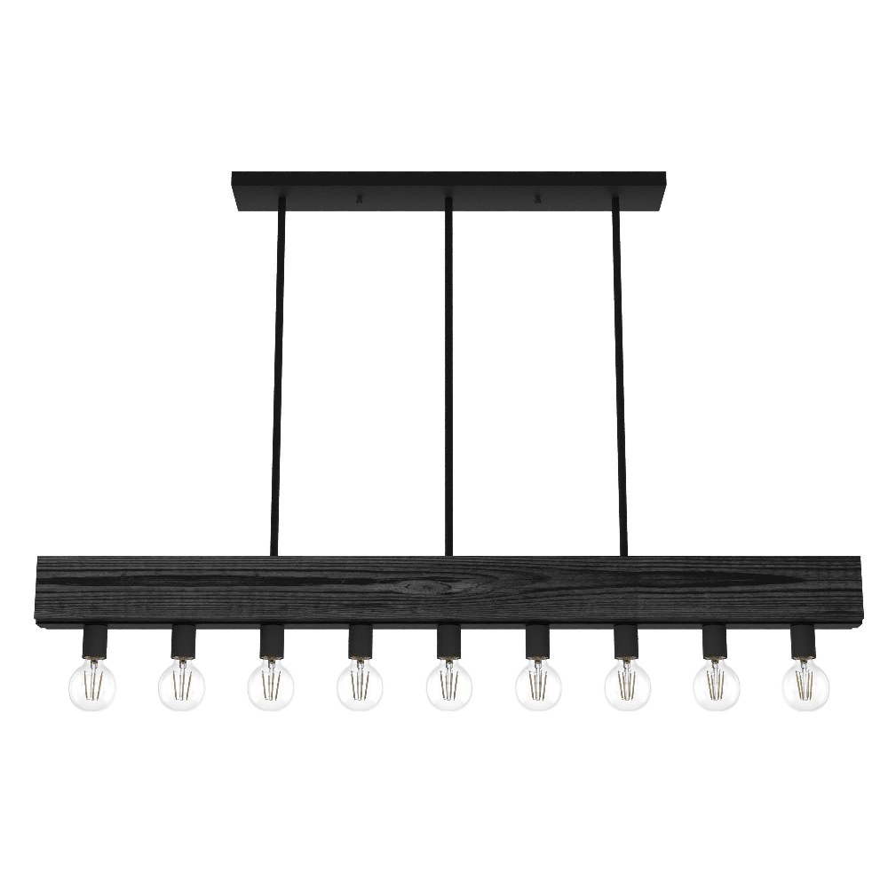 Hunter Fans-19059-Donelson 9-Light Linear Chandelier in Transitional Style-4 Inches Wide by 6.75 Inches High Natural Iron  Natural Iron Finish