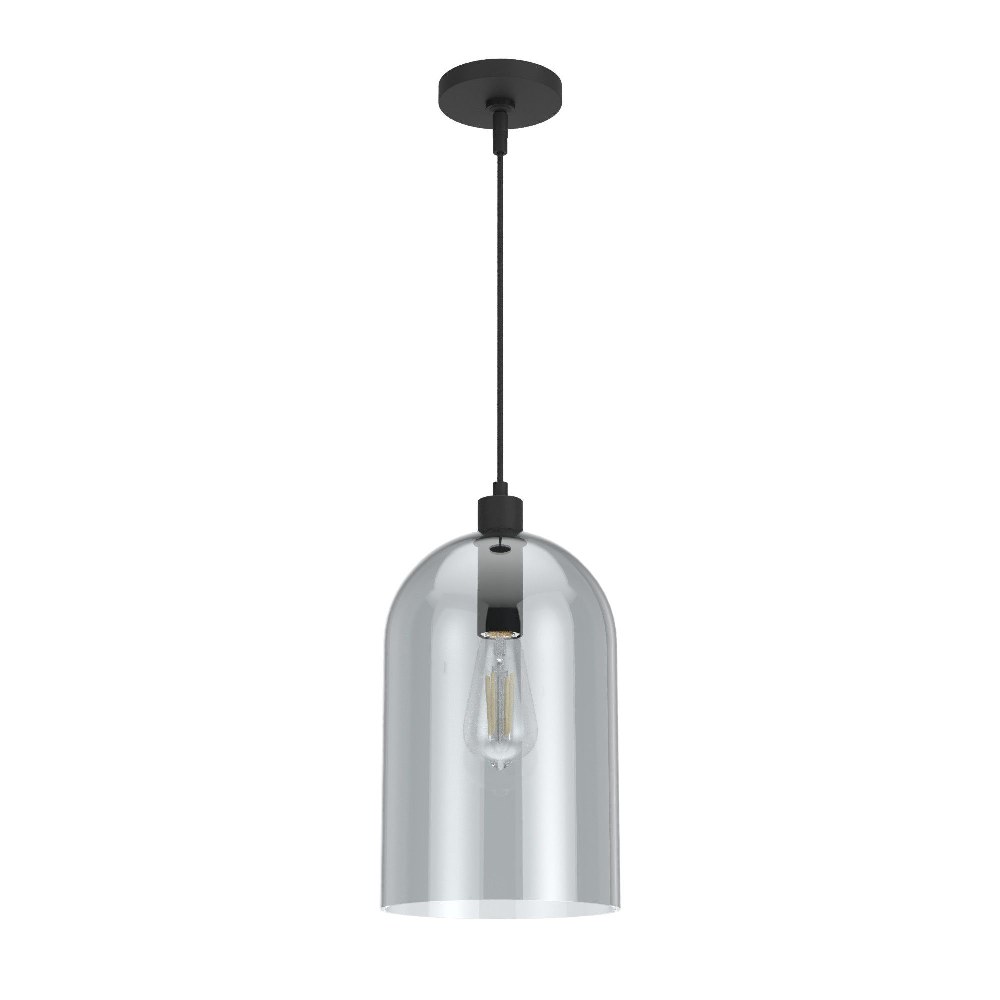 Hunter Fans-19204-Lochemeade 1-Light Pendant in Modern Style-9 Inches Wide by 23.25 Inches High Natural Iron  Brushed Nickel Finish with Clear Seeded Glass