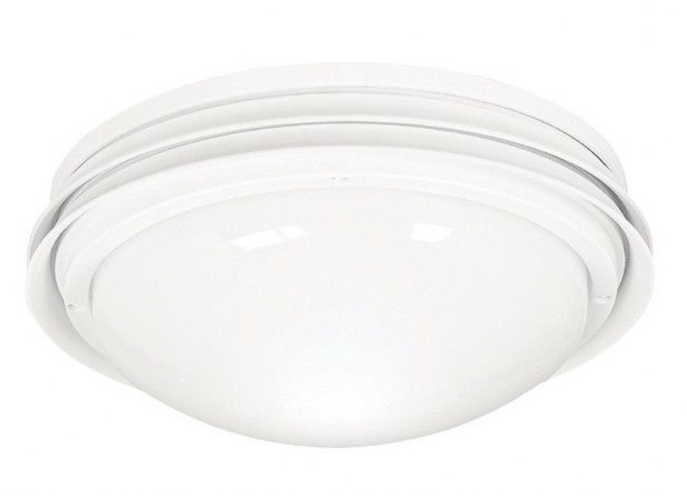 Hunter Fans-28438-Marine II - One Light Outdoor Low Profile Globe Kit   White Finish with Frosted Glass