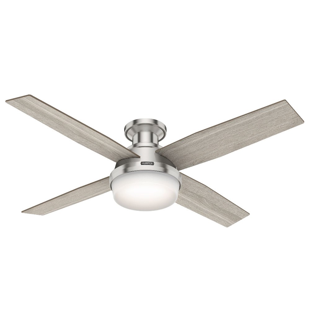 Hunter Fans-50283-Dempsey 52 Inch Low Profile Ceiling Fan with LED Light Kit and Handheld Remote Brushed Nickel Light Gray Oak/Natural Wood Noble Bronze Finish with Umber Walnut Blade Finish with Case