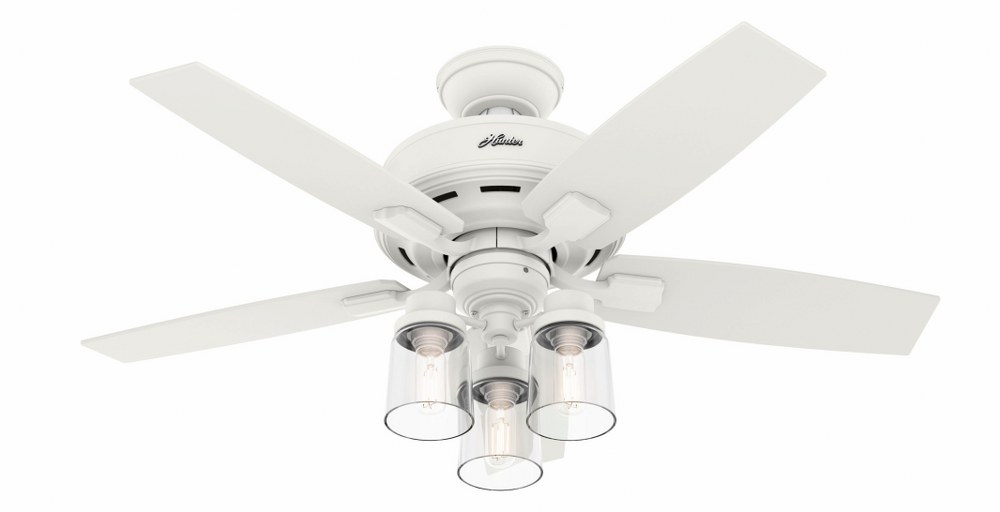 Hunter Fans-50418-Bennett 44 Inch Ceiling Fan with LED Light Kit and Handheld Remote Matte White  Matte Black