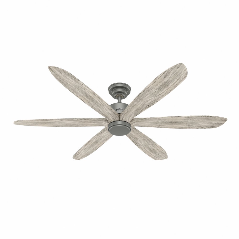 Hunter Fans-50778-Rhinebeck 58 Inch Ceiling Fan with Wall Control Matte Silver  Matte Silver Finish with Weathered Oak Blade Finish
