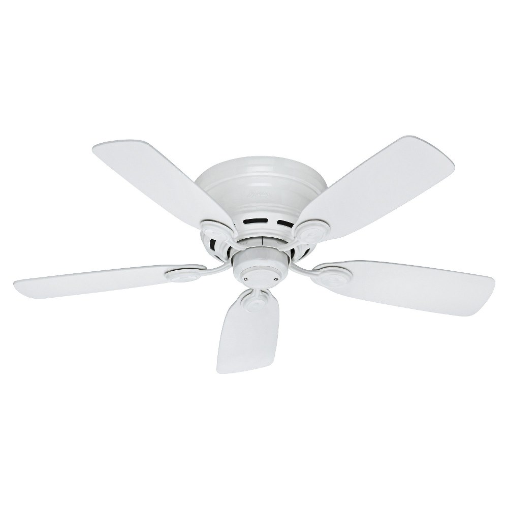 Hunter Fans-51059-Low Profile-Ceiling Fan-42 Inches Wide by 8.8 Inches High   White Finish with White Blade Finish
