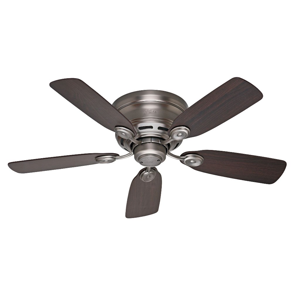 Hunter Fans-51060-Low Profile IV-Ceiling fan-42 Inches Wide by 8.8 Inches High   Antique Pewter Finish with Chestnut/Dark Walnut Blade Finish