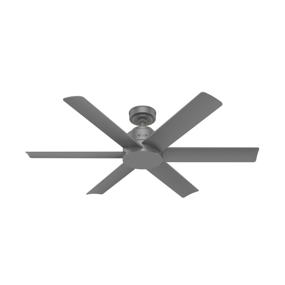 Hunter Fans-51179-Kennicott - 52 Inch 6 Blade Ceiling Fan and Wall Control In Industrial Style   Matte Silver Finish with Matte Silver Blade Finish