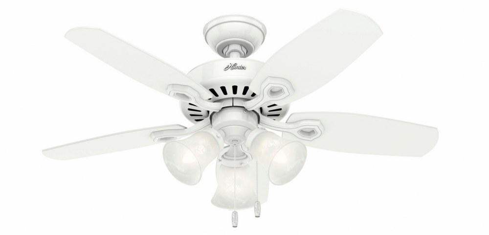 Hunter Fans-52105-Builder - 42 Inch Ceiling Fan   Snow White Finish with Snow White Blade Finish