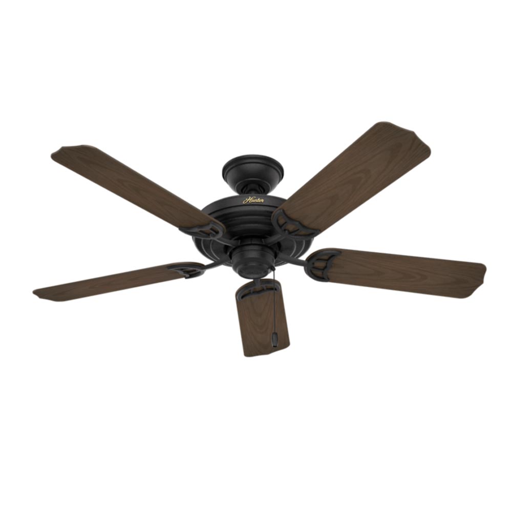 Hunter Fans-53061-Sea Air-Outdoor Ceiling Fan-52 Inches Wide by 12.55 Inches High   New Bronze Finish with Walnut Blade Finish