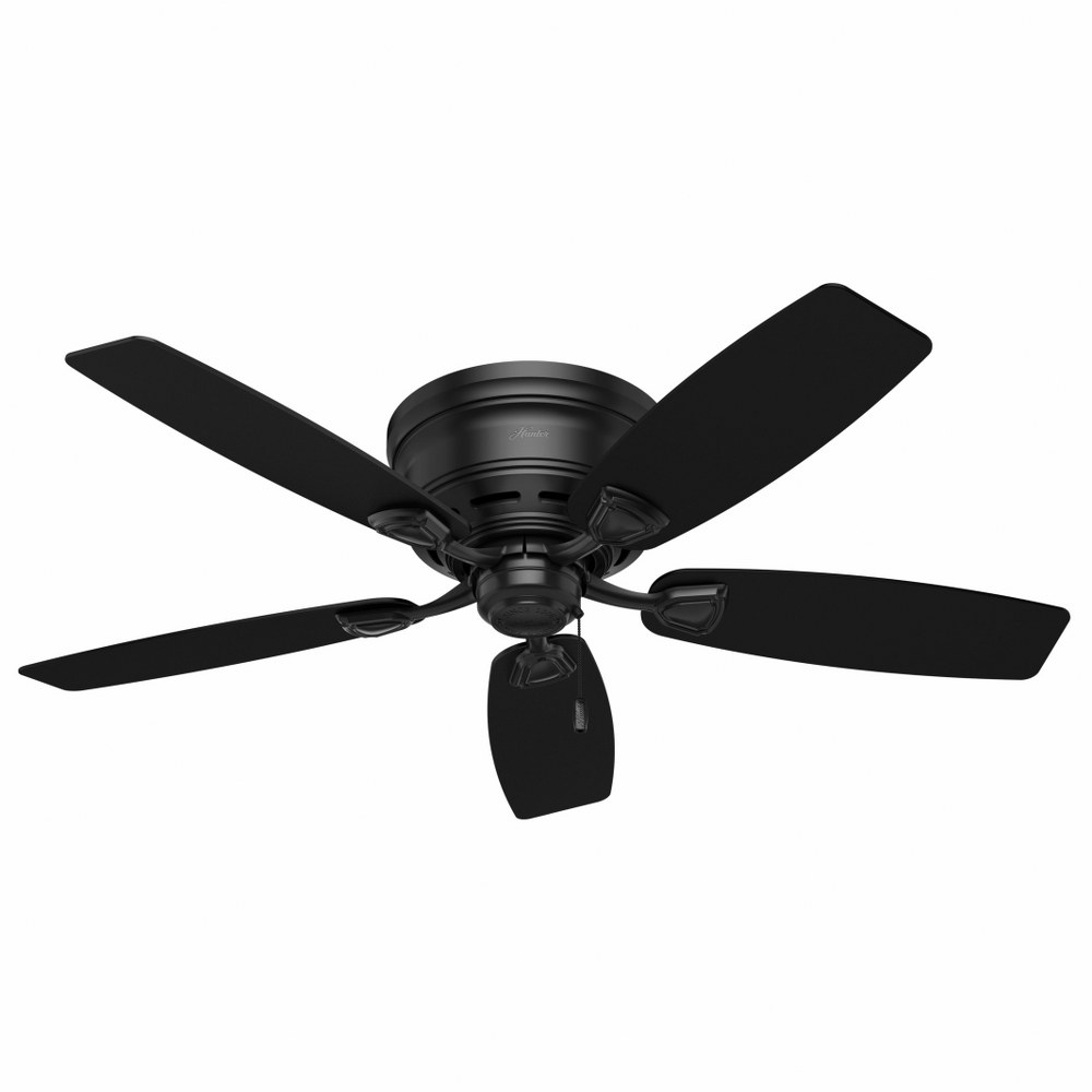 Hunter Fans-53118-Sea Wind 48 Inch Low Profile Ceiling Fan with Pull Chain Matte Black  White Finish