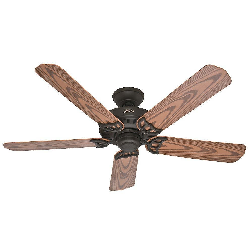 Hunter Fans-53126-Bridgeport-Ceiling fan-52 Inches Wide by 13.2 Inches High   New Bronze Finish with Oak Blade Finish