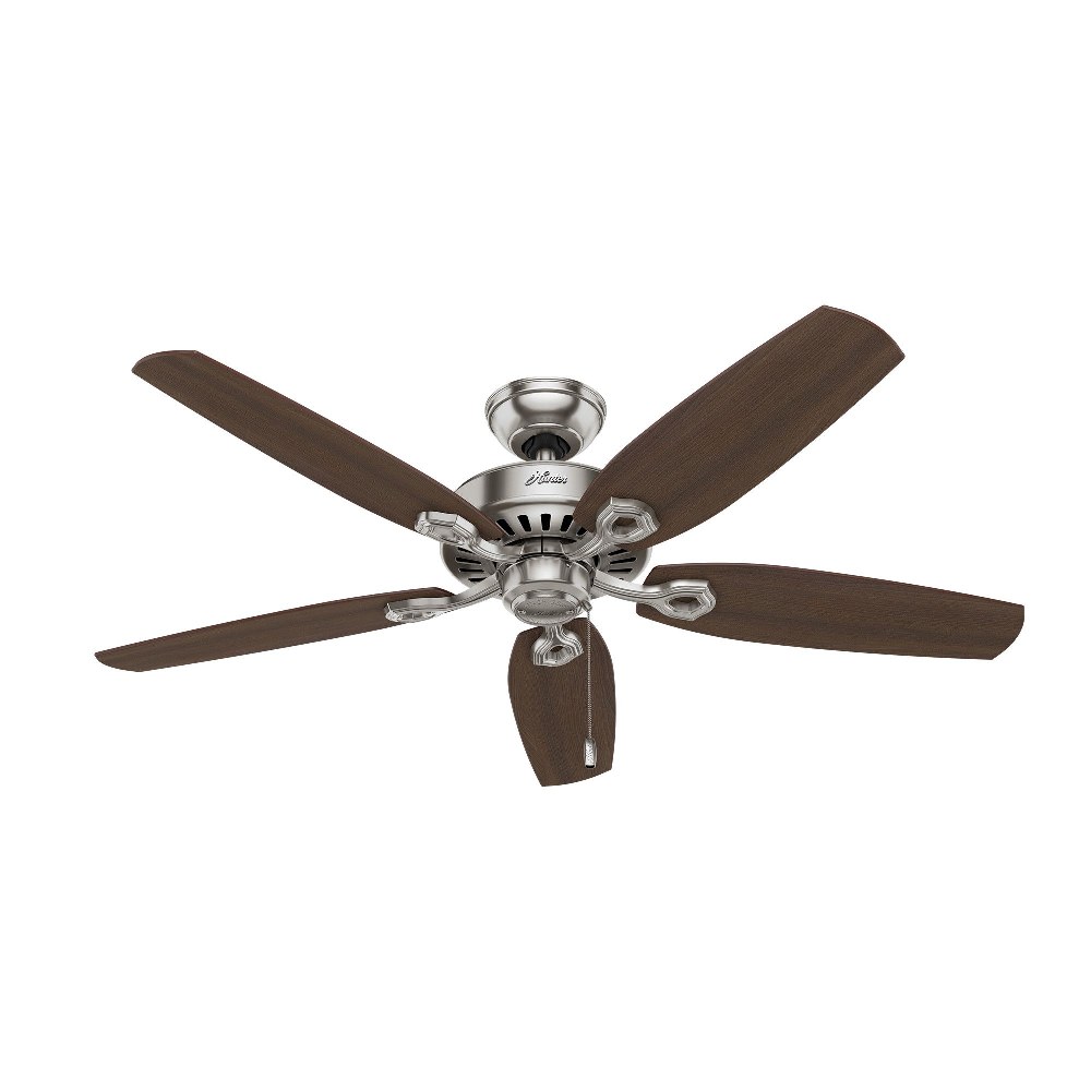 Hunter Fans-53241-Builder Elite-Ceiling Fan-52 Inches Wide   Brushed Nickel Finish with Brazilian Cherry/Harvest Mahogany Blade Finish