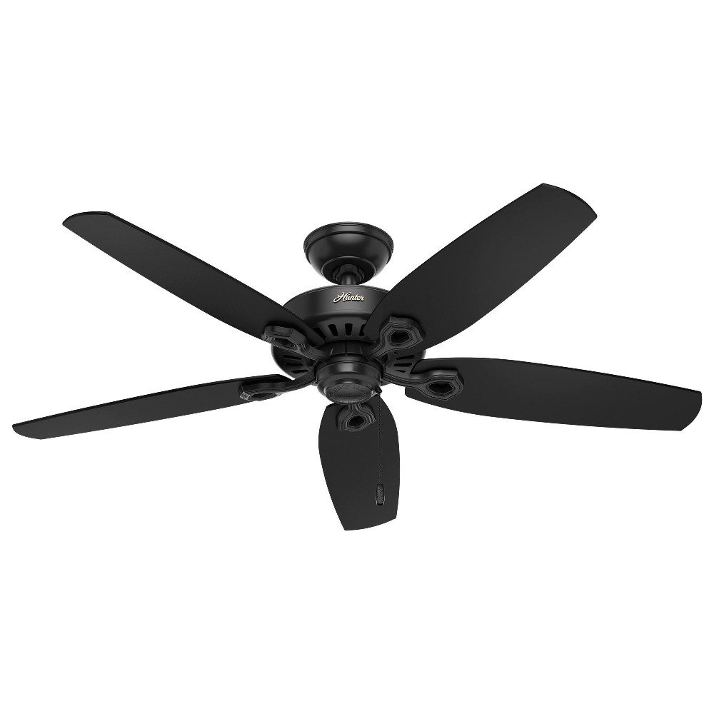 Hunter Fans-53294-Builder Elite-Outdoor Ceiling Fan-52 Inches Wide by 12.25 Inches High   Matte Black Finish with Matte Black Blade Finish