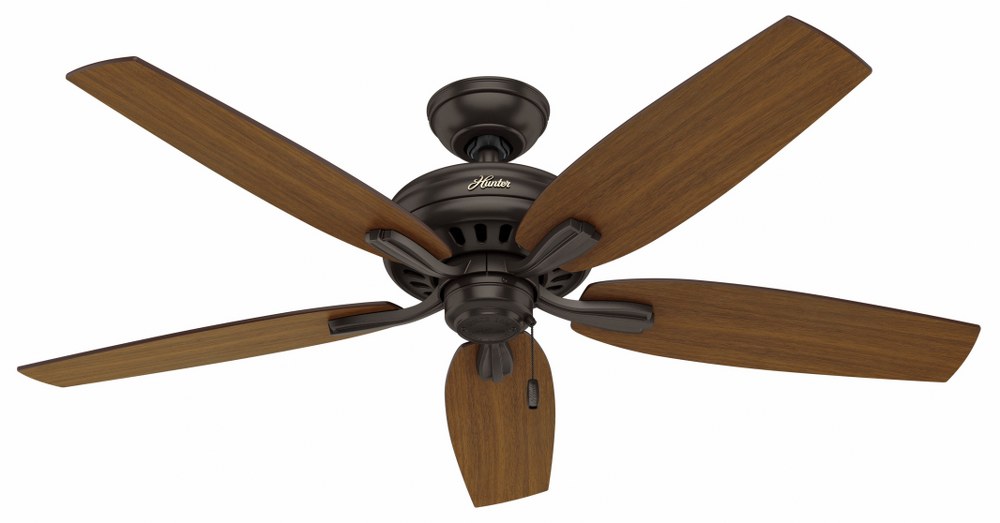 Hunter Fans-53323-Newsome-120V Ceiling Fan-52 Inches Wide by 13.03 Inches High   Premier Bronze Finish with Roasted Walnut Blade Finish