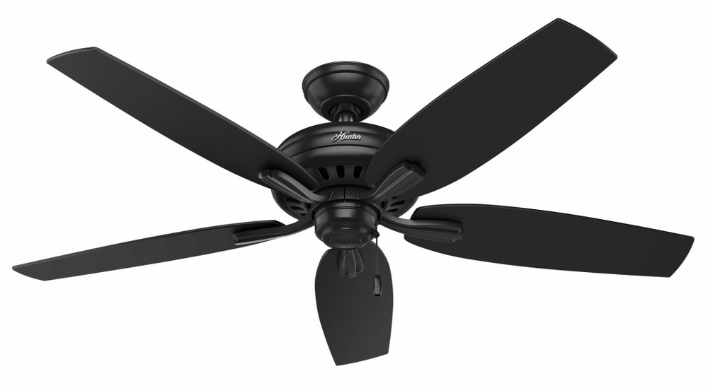 Hunter Fans-53324-Newsome-120V Ceiling Fan-52 Inches Wide by 13.03 Inches High   Black Finish with Matte Black Blade Finish