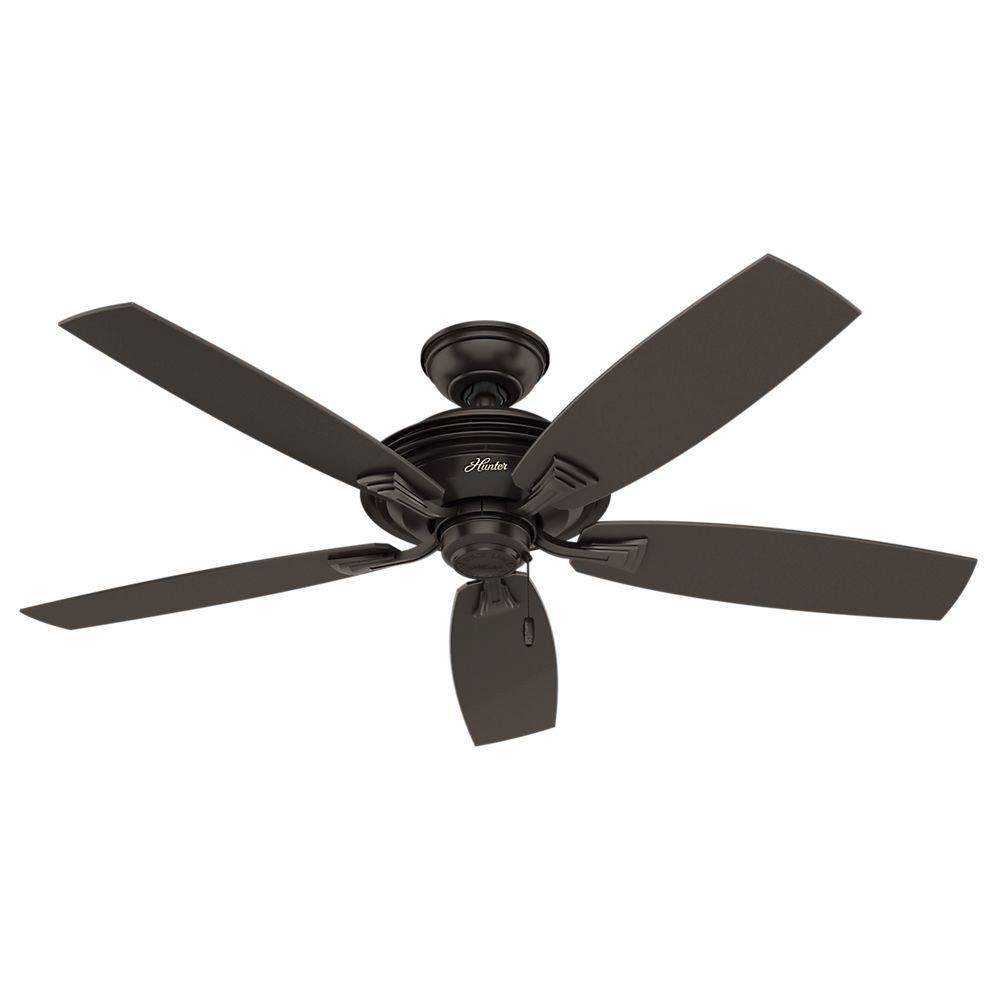 Hunter Fans-53347-Rainsford-Outdoor Ceiling Fan-52 Inches Wide by 12.8 Inches High   Premier Bronze Finish with Outdoor Walnut Blade Finish