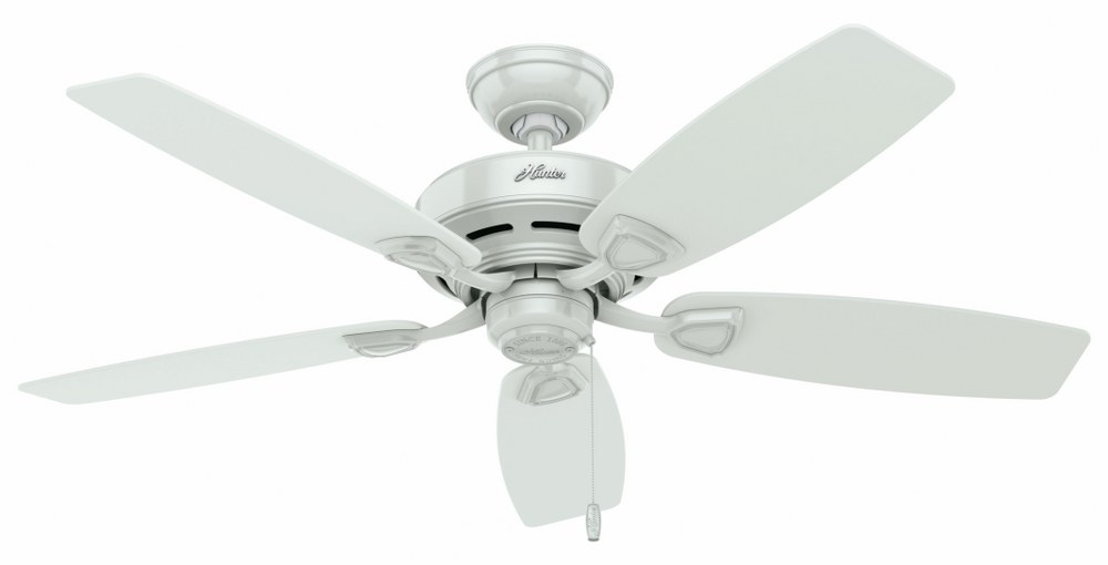 Hunter Fans-53350-Sea Wind 48 Inch Ceiling Fan with Pull Chain White  Matte Black Finish with Matte Black Blade Finish