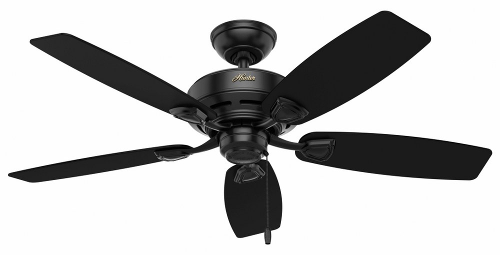 Hunter Fans-53351-Sea Wind 48 Inch Ceiling Fan with Pull Chain Matte Black  Matte Black Finish with Matte Black Blade Finish