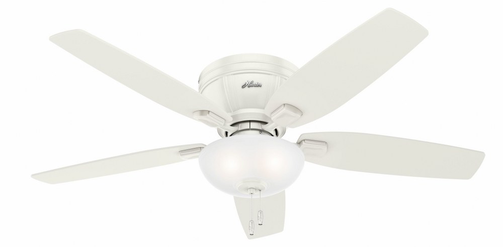 Hunter Fans-53378-Kenbridge-Ceiling Fan with Light Kit-52 Inches Wide   Fresh White Finish with Cased White Glass