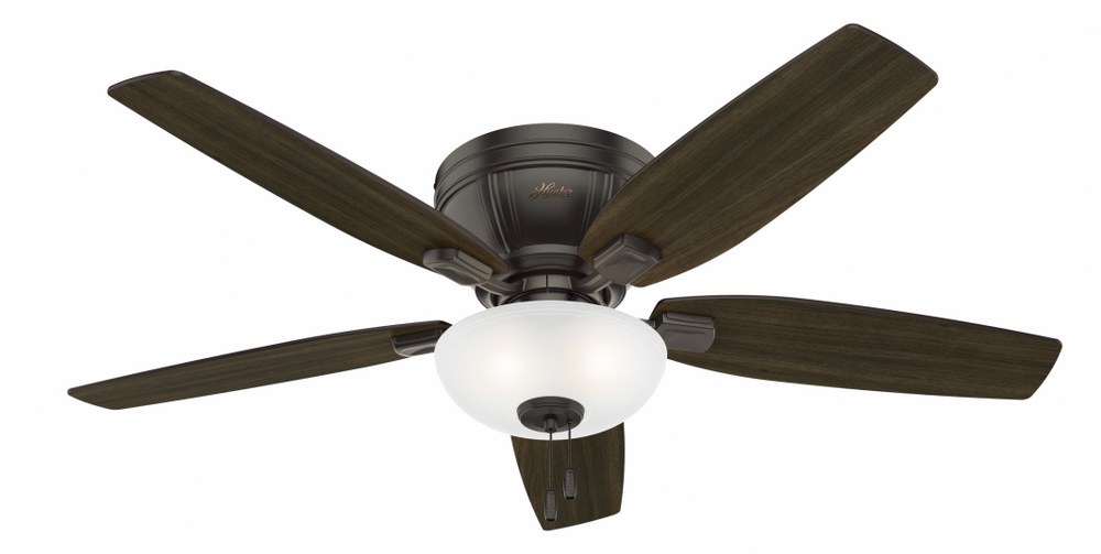 Hunter Fans-53379-Kenbridge-Ceiling Fan with Light Kit-52 Inches Wide   Noble Bronze Finish with White Glass