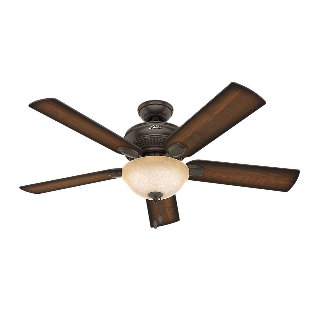 Hunter Fans-54092-Matheston-Ceiling Fan-52 Inches Wide   Onyx Bengal Finish with Burnished Alder Blade Finish