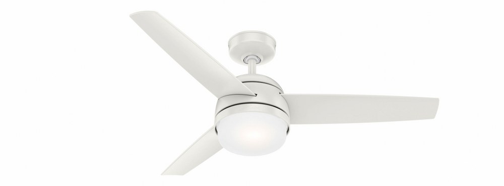 Hunter Fans-54211-Midtown 48 Inch Ceiling Fan with LED Light Kit and Handheld Remote Fresh White  Fresh White Finish with Fresh White Blade Finish with Cased White Glass