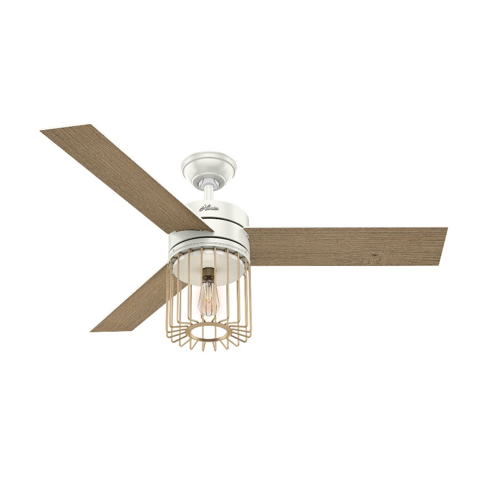 Hunter Fans-59238-Ronan-Ceiling Fan with Light Kit-52 Inches Wide   Fresh White Finish with White Grain Blade Finish