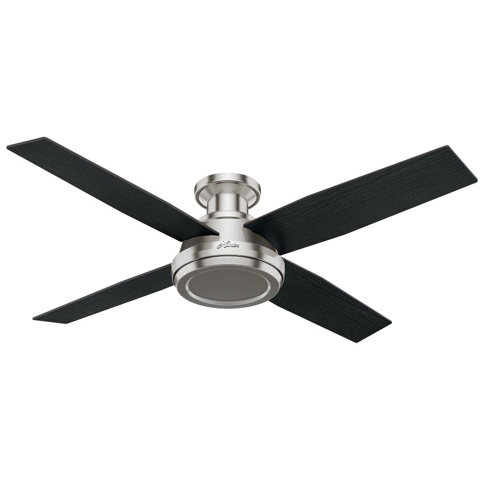 Hunter Fans-59247-Dempsey-Ceiling Fan-52 Inches Wide by 11.03 Inches High   Brushed Nickel Finish with Black Oak Blade Finish