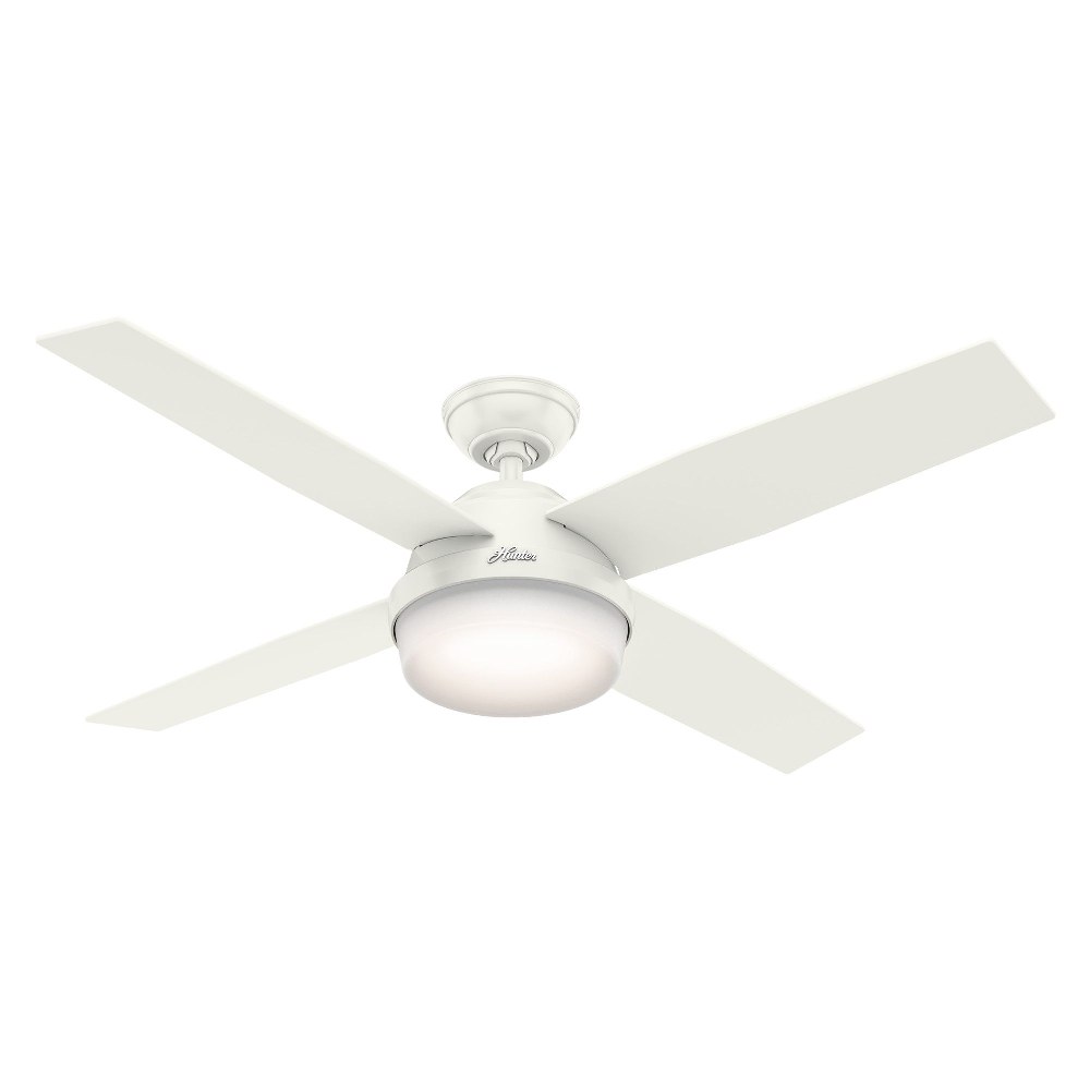 Hunter Fans-59252-Dempsey-Ceiling Fan with Kit and Remote-52 Inches Wide   Fresh White Finish with Fresh White Blade Finish with Cased White Glass