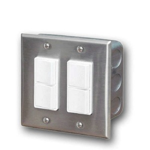 Infratech-14 4305-Accessory - Dual Duplex Switch Wall Plate and Gang Box 20 Amp Per Pole   Patio Heater Switch and Wall Plate