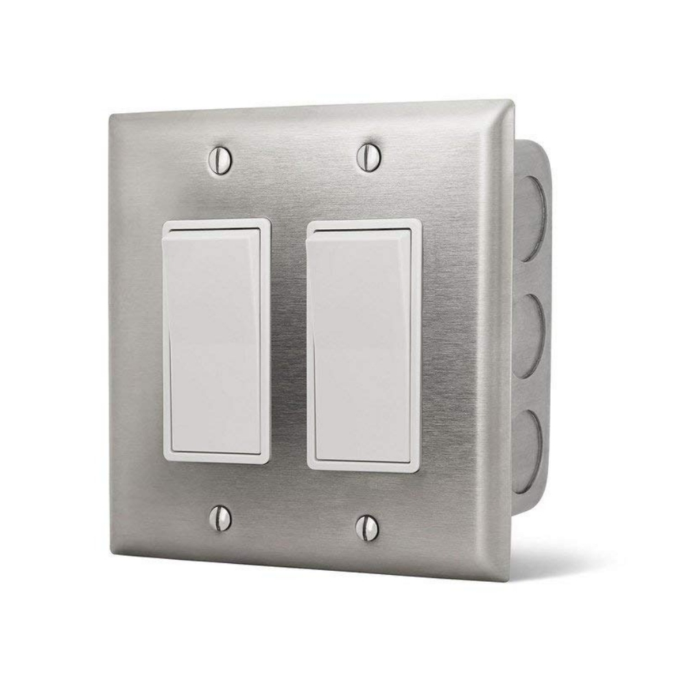 Infratech-14 4405-Infratech Dual Simple ON/OFF Switches   Dual On/Off Switch with Stainless Steel Plate and Gang Box