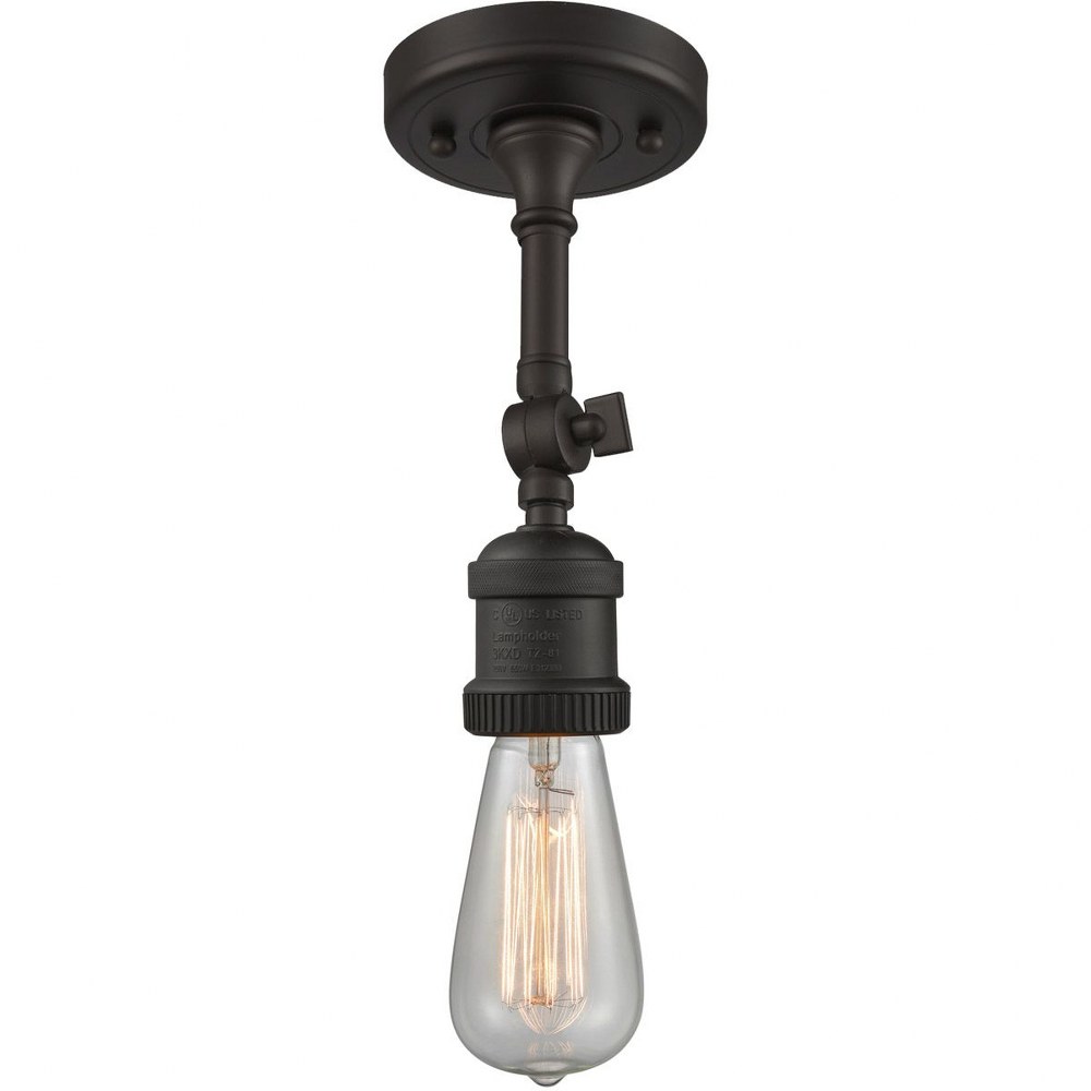 Innovations Lighting-200F-OB-One Light Bare Semi-Flush Mount With Swivel-4.25 Inches Wide by 7.5 Inches High   Oiled Rubbed Bronze Finish