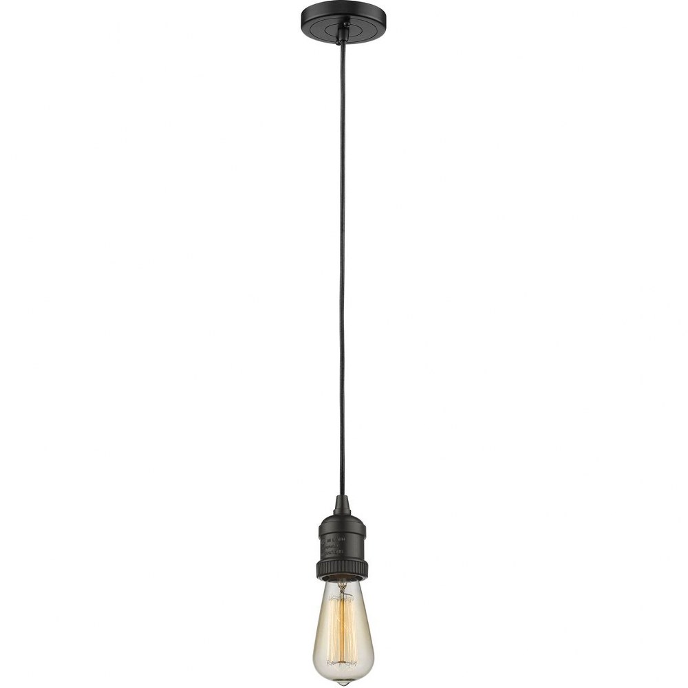 Innovations Lighting-200C-OB-Bare Bulb-One Light Cord Mini Pendant-2 Inches Wide by 3.5 Inches High   Oiled Rubbed Bronze Finish