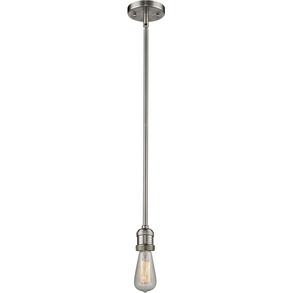 Innovations Lighting-200S-SN-One Light Bare Stem Pendant-2 Inches Wide by 3.5 Inches High   Satin Nickel Finish