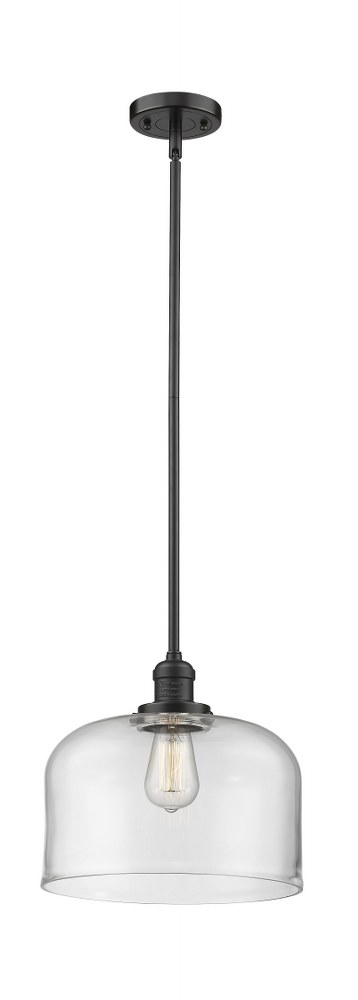 Innovations Lighting-201S-OB-G72-L-X-Large Bell-One Light Pendant-12 Inches Wide by 13 Inches High Oil Rubbed Bronze  Antique Copper Finish with Clear Glass