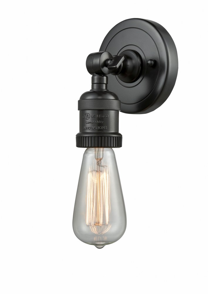 Innovations Lighting-202ADA-BK-Franklin Restoration - 1 Light Bare Bulb Wall Sconce In TraditionalStyle-6.13 Inches Tall and 4.5 Inches Wide   Matte Black Finish