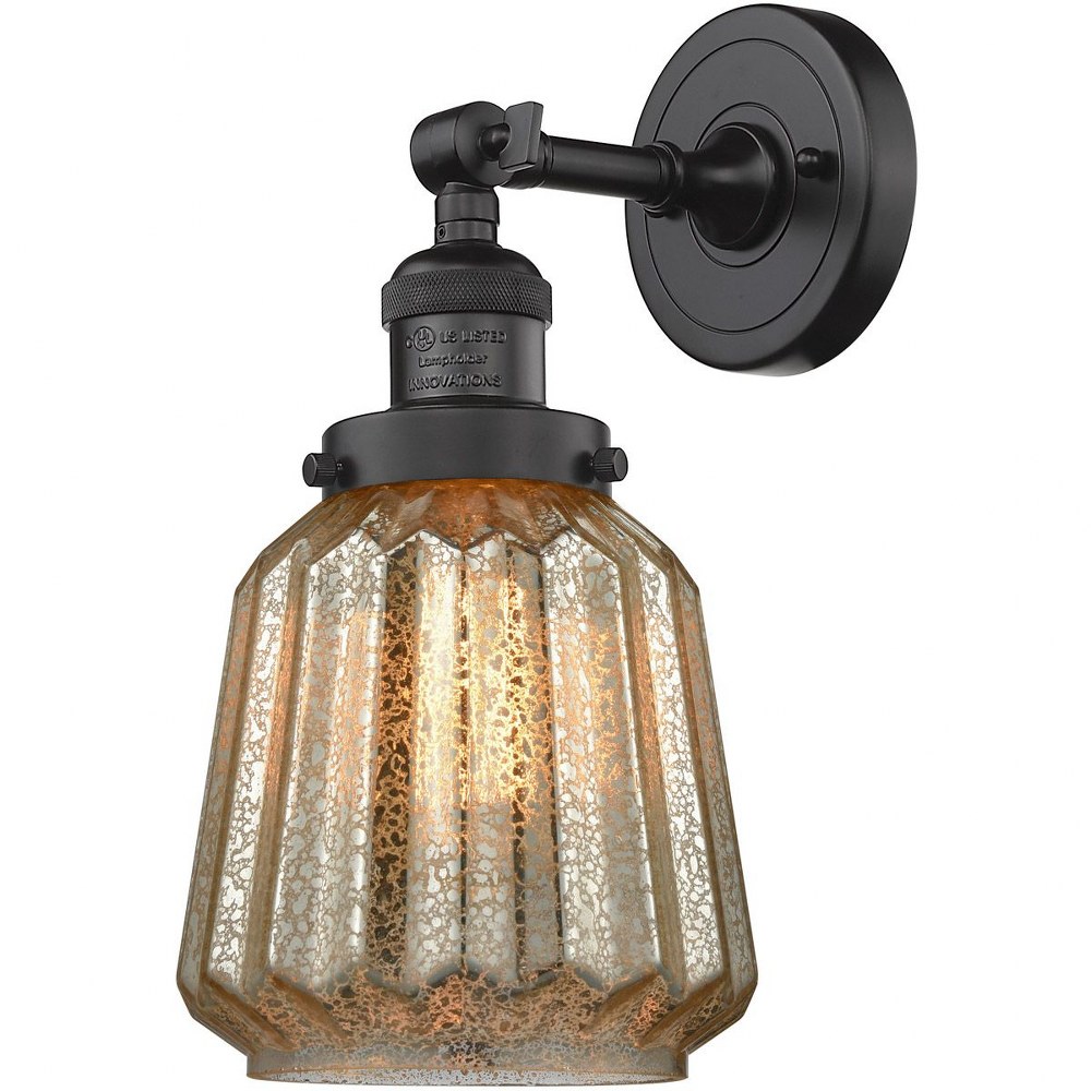 Innovations Lighting-203-OB-G146-Chatham-One Light Wall Sconce-6 Inches Wide by 12 Inches High   Oiled Rubbed Bronze Finish with Mercury Fluted Glass