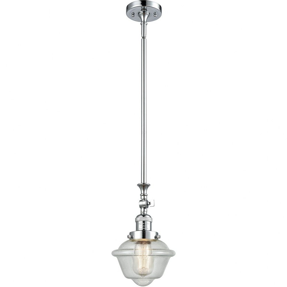 Innovations Lighting-206-PC-G534-LED-Small Oxford-3.5W 1 LED Mini Pendant in Traditional Style-7.5 Inches Wide by 12 Inches High   Polished Chrome Finish with Seedy Glass